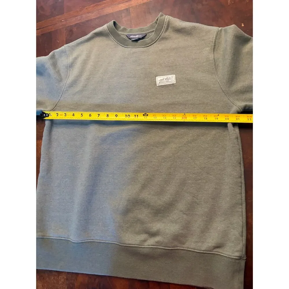Eddie Bauer Green Crewneck Pullover Sweatshirt Mens M Fleece Preowned - Picture 9 of 9